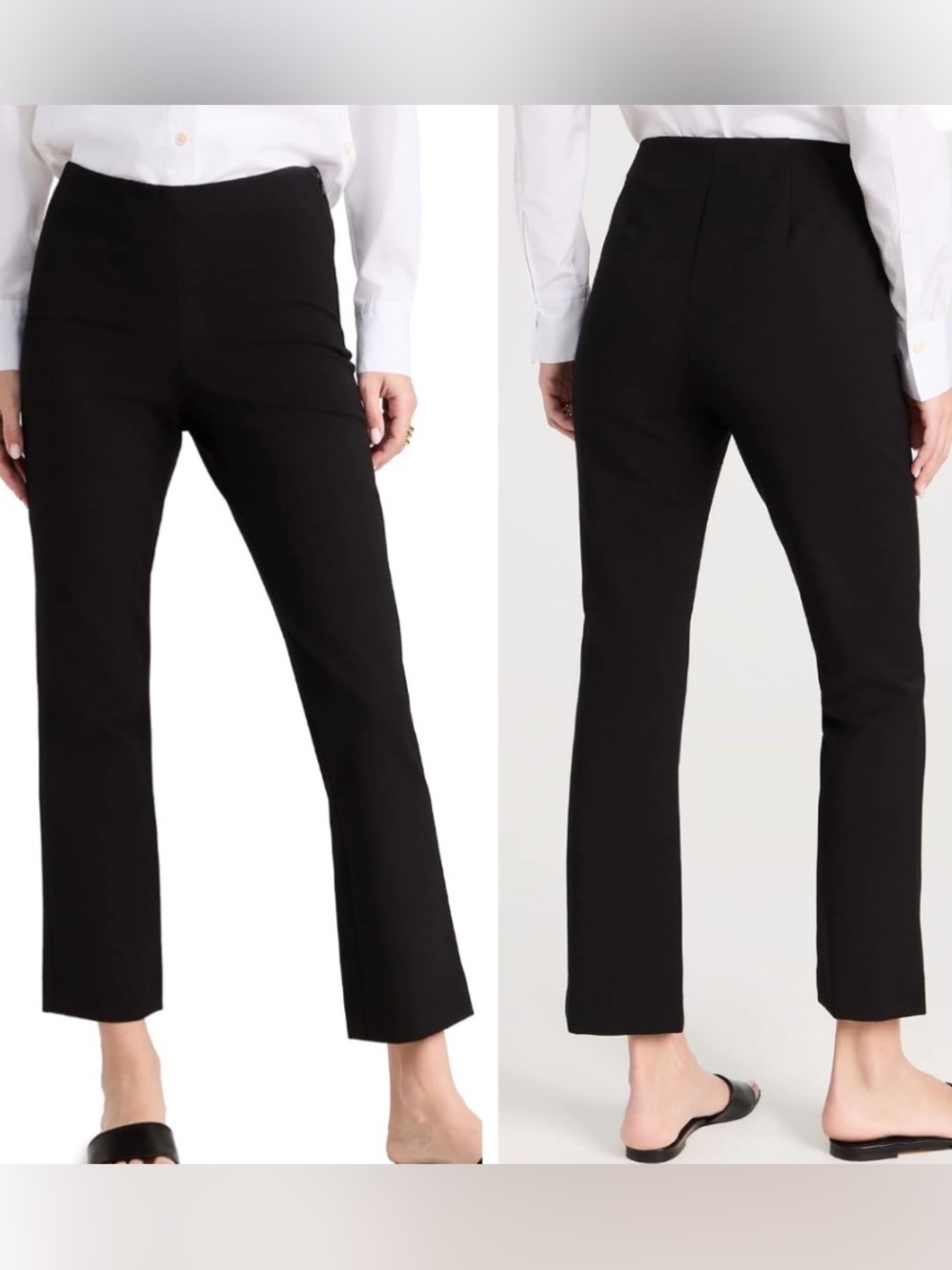 Vince Black Crop Flare Pant Sz L, Stretch Italian Cotton Blend, Mid-Rise Pants